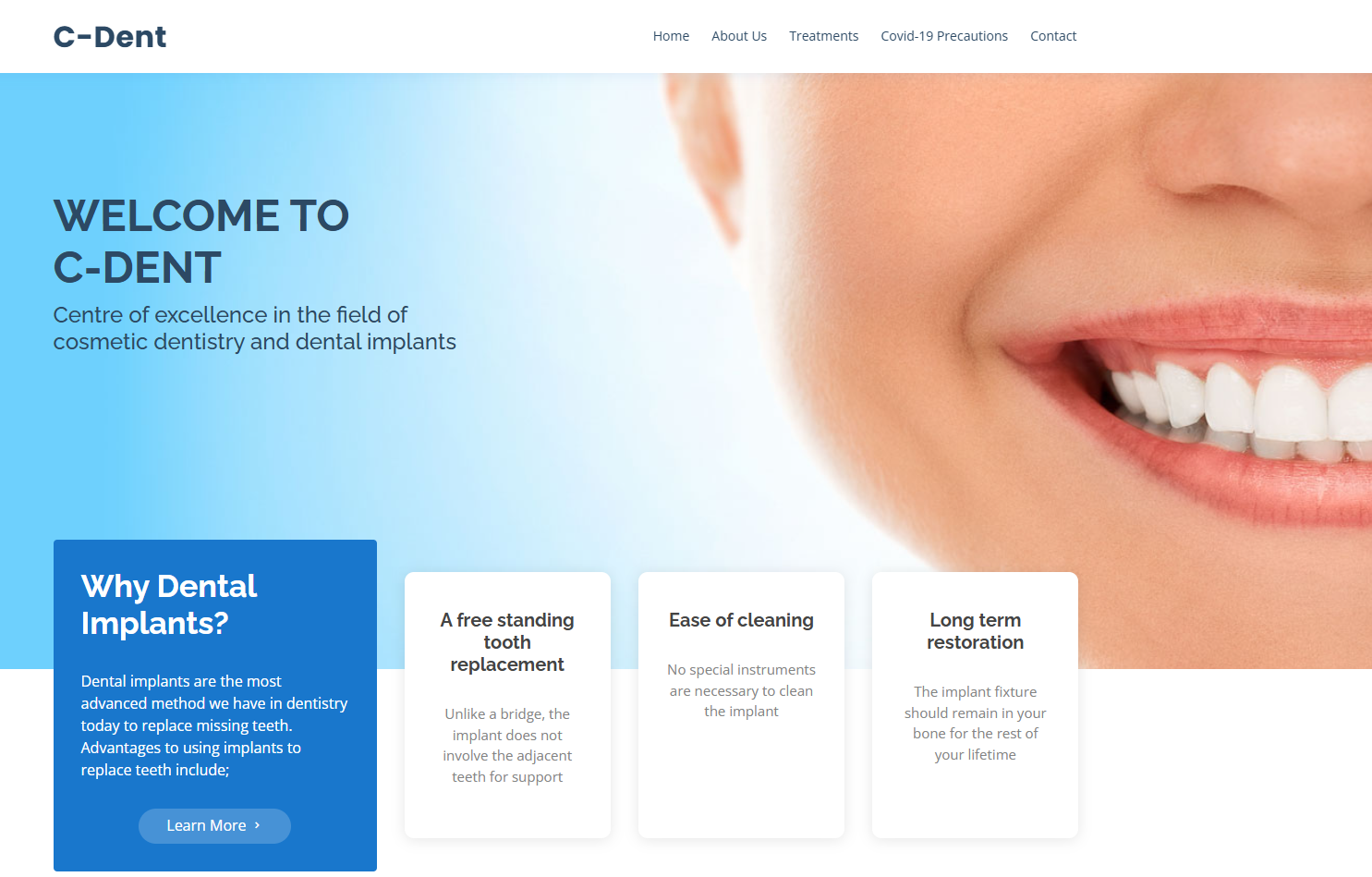 C-Dent Clinic web sitesi tasarımı